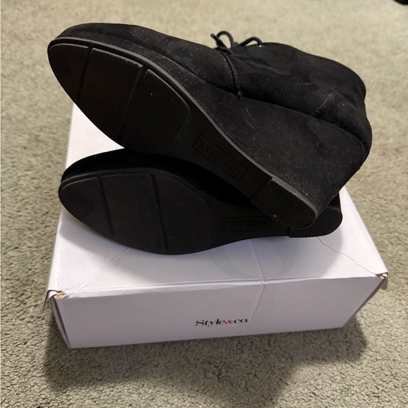 Style & co. Black Wedge Ankle Boots - Picture 6 of 7